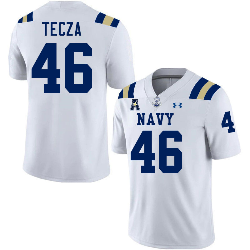 Navy Midshipmen #46 Alex Tecza College Football Jerseys Stitched-White